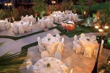 Outdoor banquet area