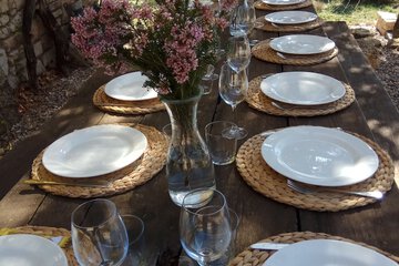 Outdoor banquet area