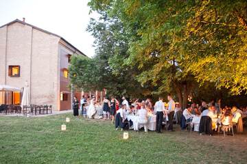 Outdoor banquet area