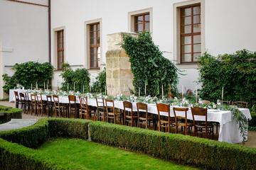 Outdoor banquet area