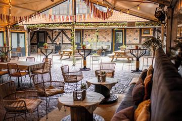 Outdoor banquet area