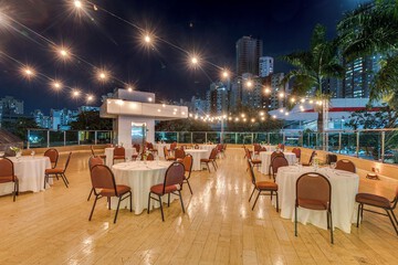 Outdoor banquet area
