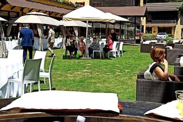 Outdoor banquet area