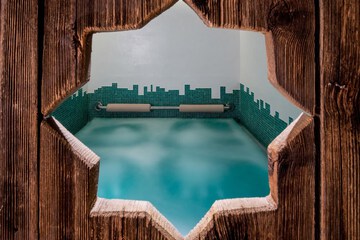 Indoor spa tub