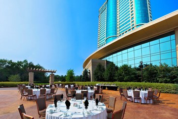 Outdoor banquet area