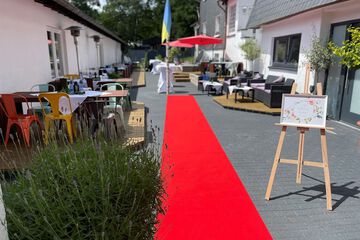 Outdoor banquet area