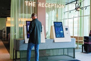 Check-in/check-out kiosk
