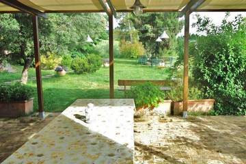 Outdoor banquet area