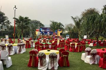 Outdoor banquet area