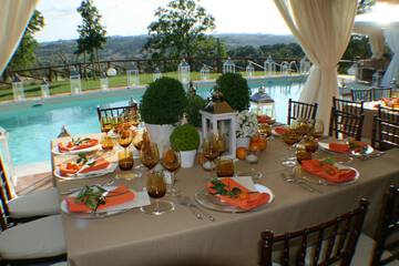 Outdoor banquet area