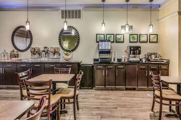 Enjoy breakfast in this seating area