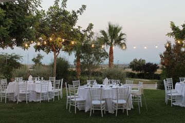 Outdoor banquet area