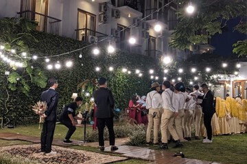 Outdoor banquet area