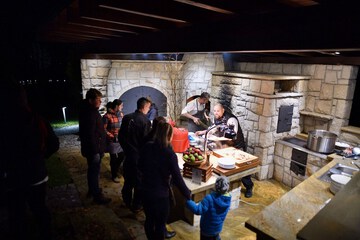 Outdoor banquet area