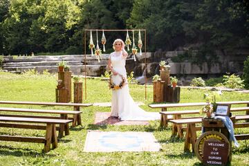 Outdoor wedding area
