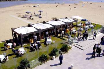 Outdoor banquet area