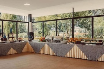 Outdoor banquet area