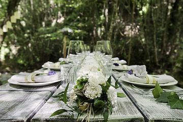 Outdoor banquet area