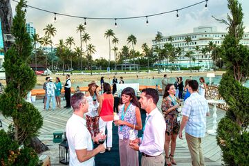 Outdoor banquet area