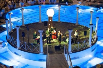 Outdoor banquet area