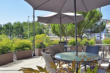Outdoor banquet area
