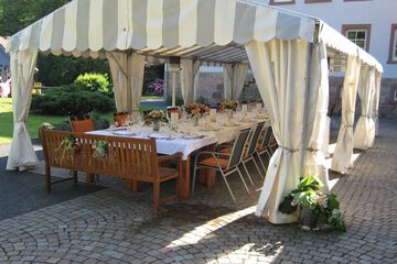 Outdoor banquet area