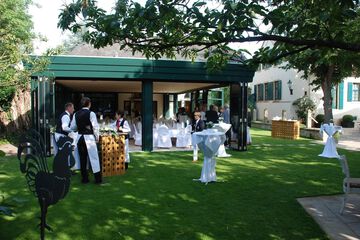 Outdoor banquet area