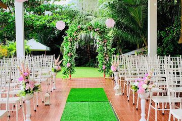 Outdoor banquet area