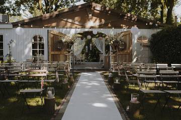 Outdoor banquet area