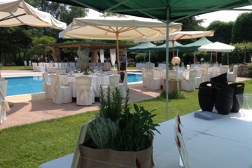 Outdoor banquet area