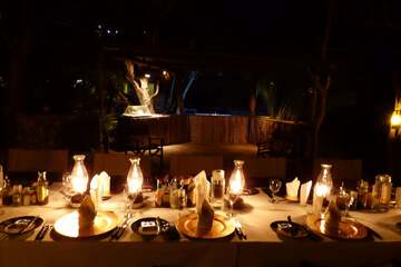 Outdoor banquet area