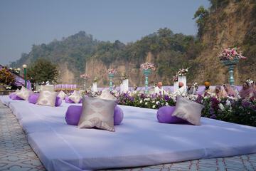 Outdoor banquet area