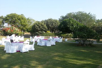 Outdoor banquet area