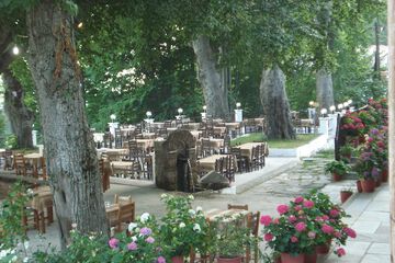 Outdoor banquet area