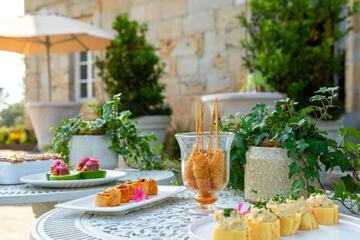 Outdoor banquet area