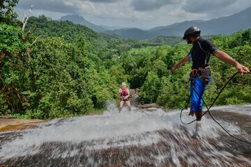 Outdoor rock climbing