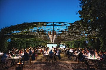 Outdoor banquet area