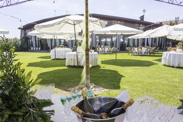 Outdoor banquet area