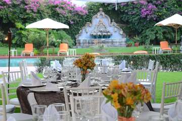 Outdoor banquet area