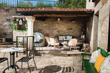 Outdoor banquet area