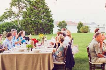 Outdoor banquet area