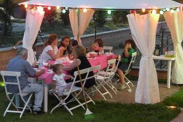 Outdoor banquet area