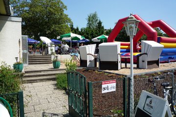 Outdoor banquet area