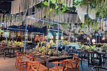Outdoor banquet area