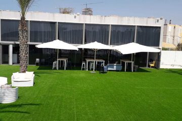 Outdoor banquet area
