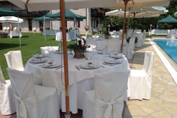 Outdoor banquet area