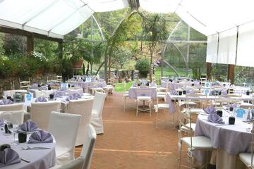 Outdoor banquet area