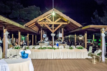 Outdoor banquet area
