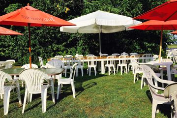 Outdoor banquet area