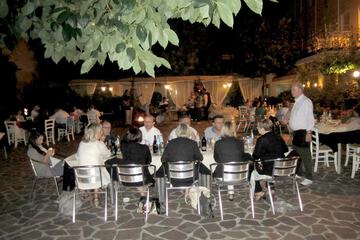 Outdoor banquet area